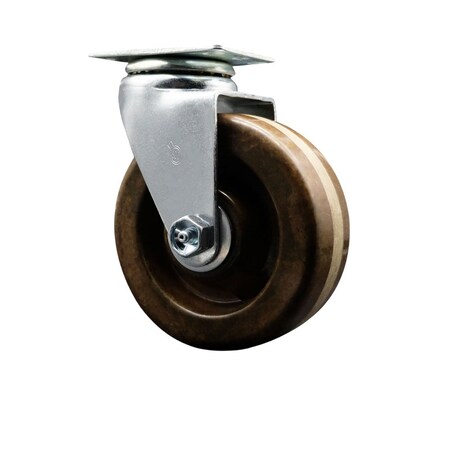 Service Caster 5'' High Temp Phenolic Wheel Swivel Caster with Bronze Bearing SCC-20S520-PHBZHT